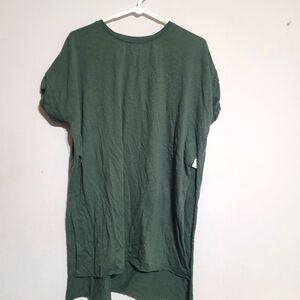 Asos Women's Sz 10 Top Olive Green Split Hem Festival Tee‎ Army Western Boho M